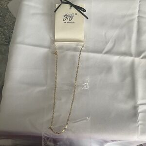 Girly 18k Gold Dipped Small Link Necklace Long Chain Dainty